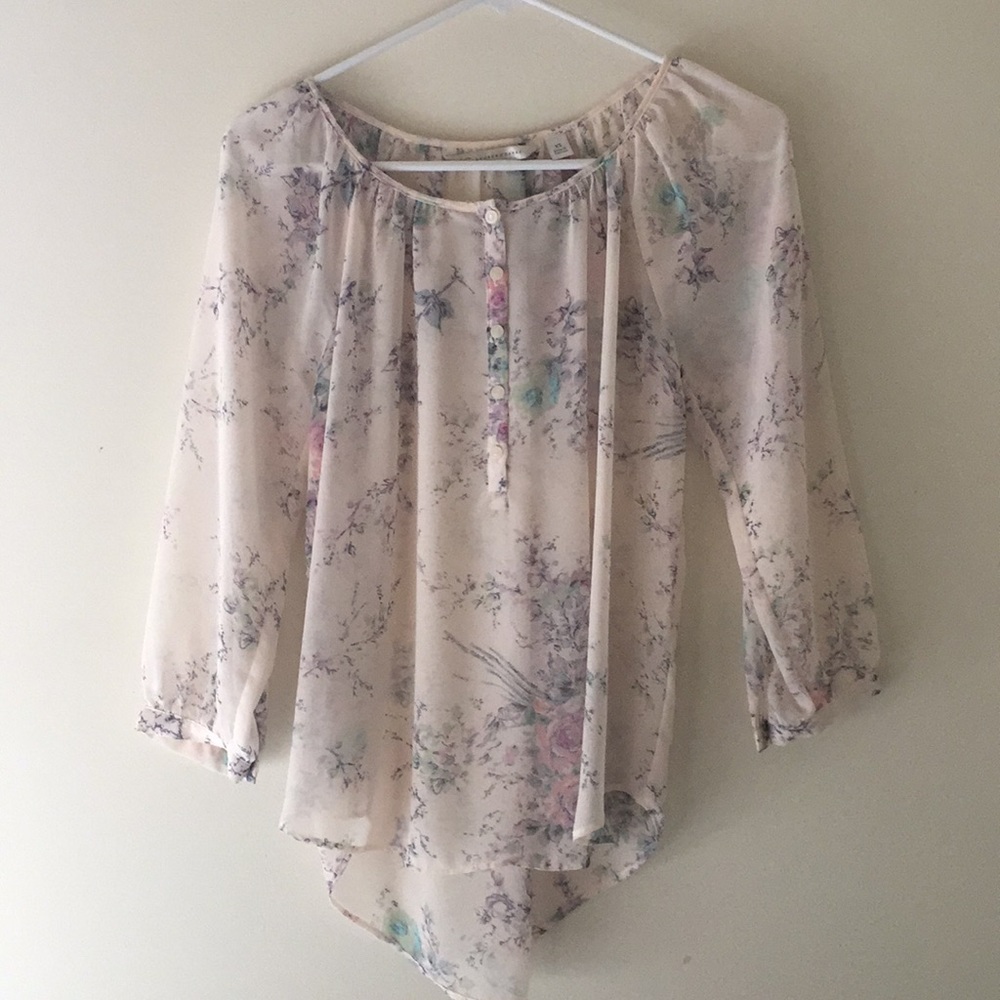 3/4 sleeve chiffon blouse